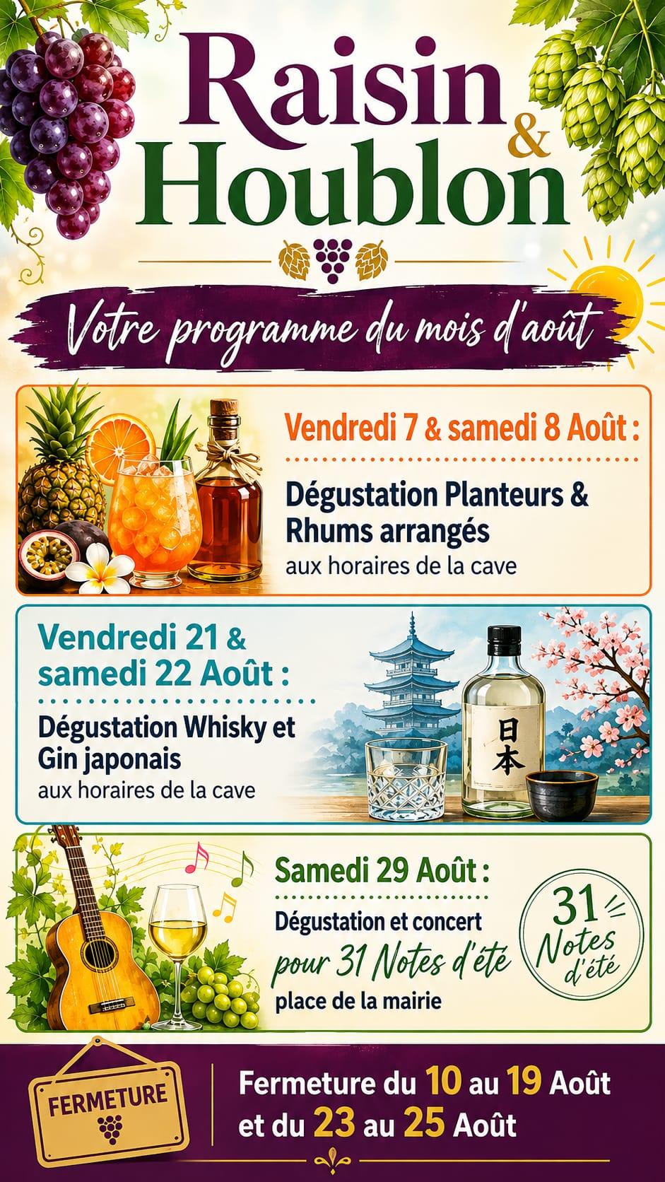 Programme d'Août